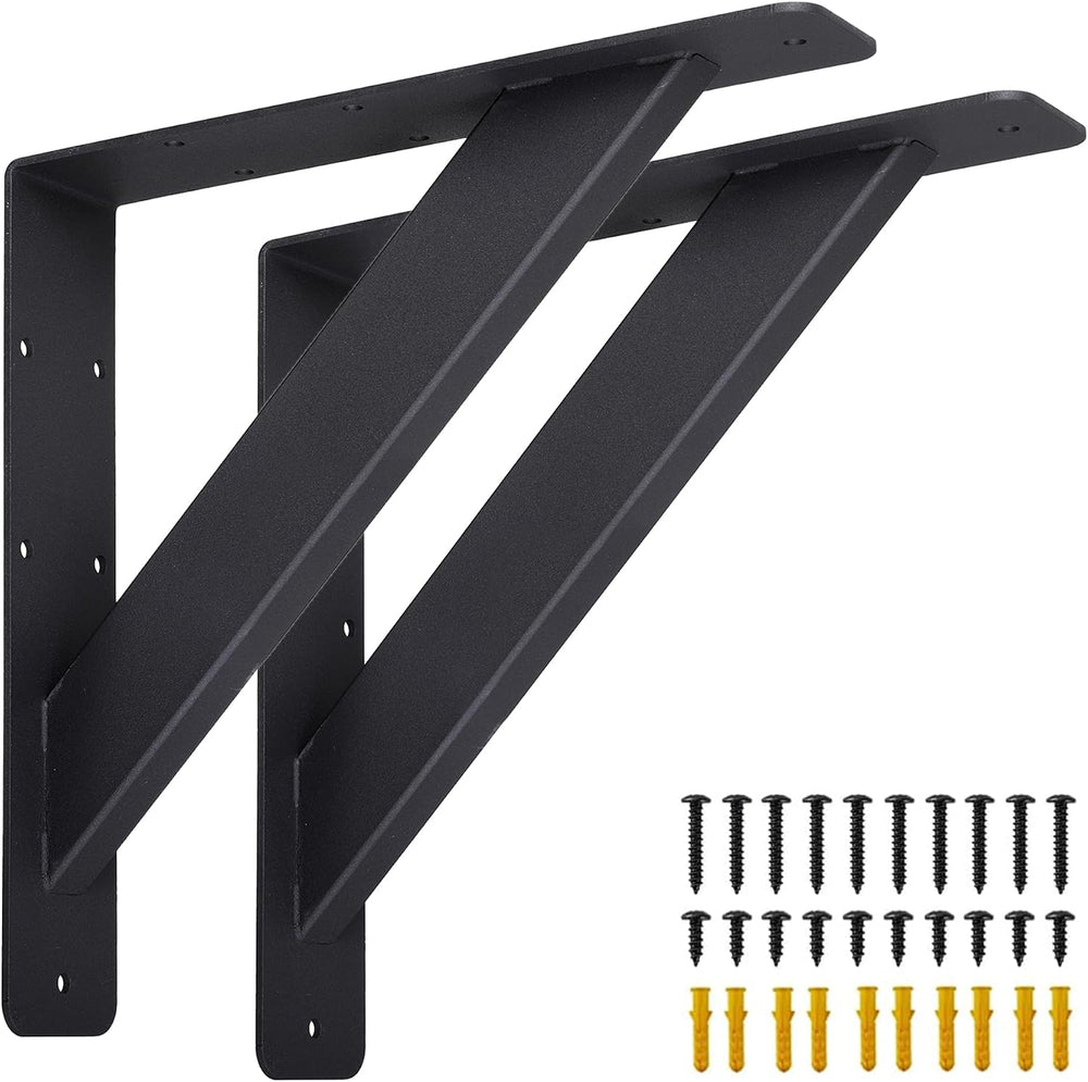 2Pcs Heavy Duty Shelf Brackets Countertop Support Brackets,10"x10"C...