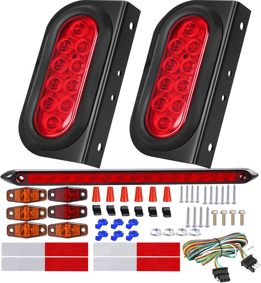 6 Inch Oval Led Trailer Lights Kit with Mounting Bracket