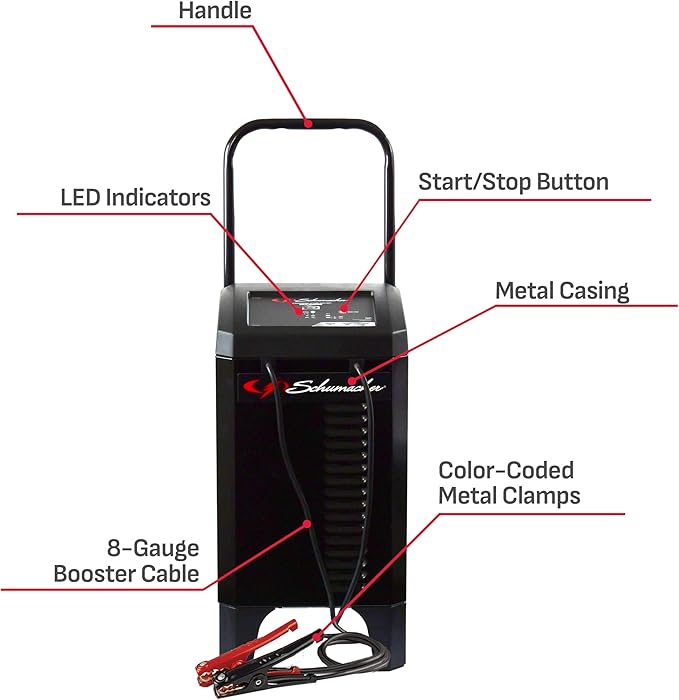 Schumacher Electric 4-in-1 Wheeled Battery Charger, Maintainer, and Engine