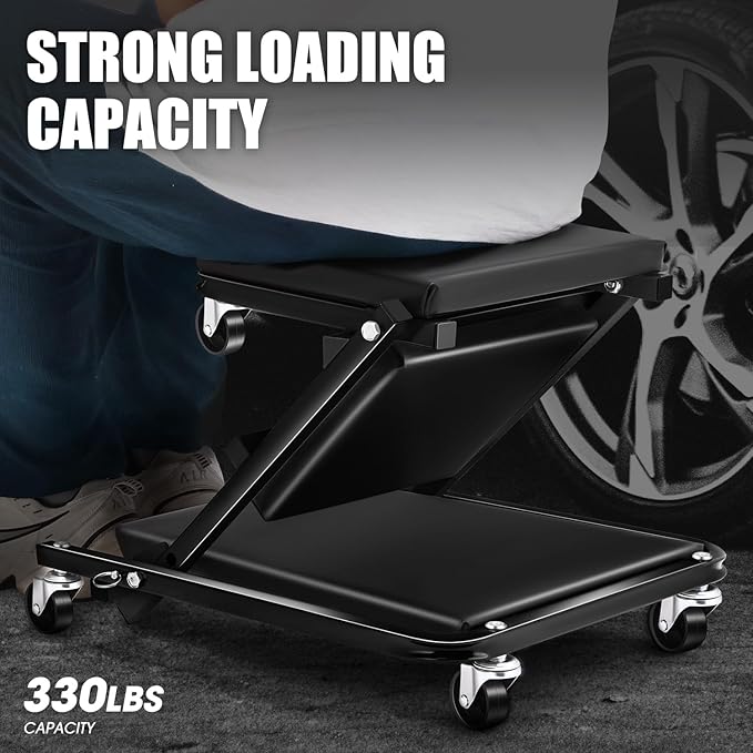 DNA MOTORING 36 Inches Folding 2 in 1 Rolling Z Creeper, Adjustable Roller (6...
