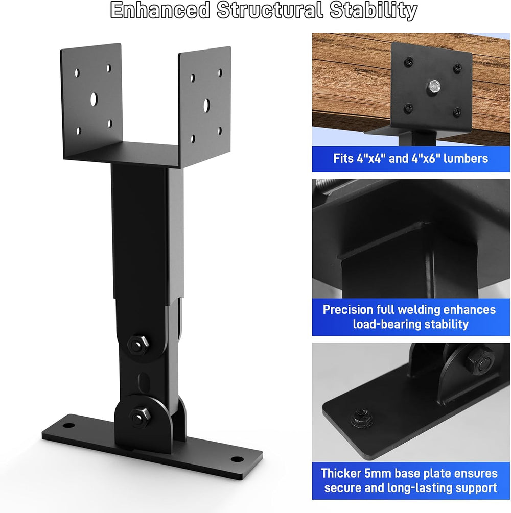 3Pcs Roof Riser Brackets Kit with 12.2"-16.2" Adjustable Height and...