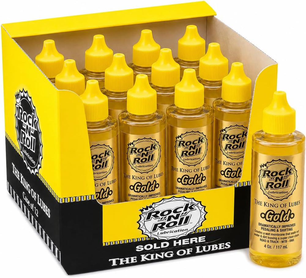 Rock N Roll Bike Lubricant, Gold Bike Chain Lube 4oz, Pack of 12