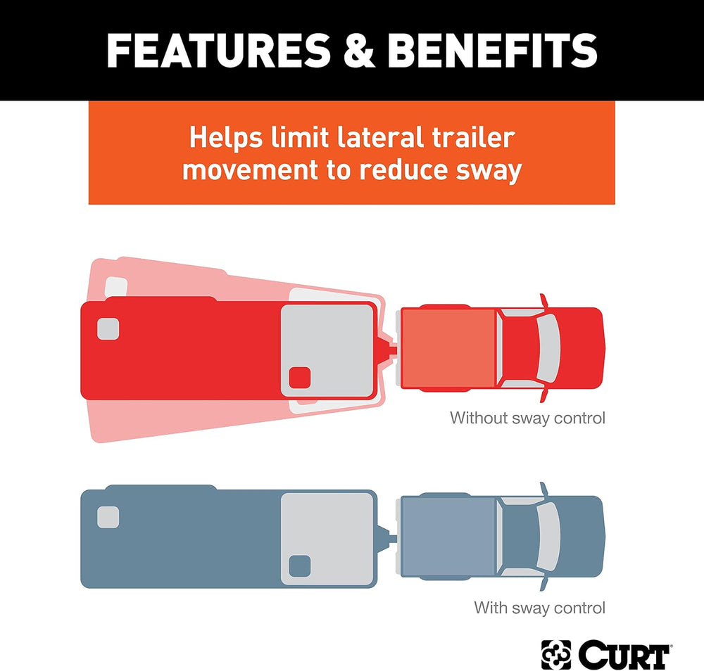 CURT 17063 Round Bar Weight Distribution Hitch with Sway Control, 14,000 lb