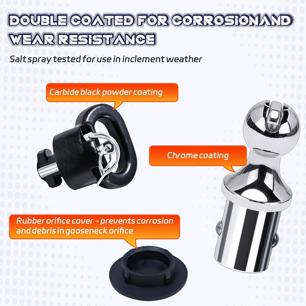 60618 Puck System Gooseneck Hitch Ball Kit Compatible with 2013-2024 Dodge Ra...