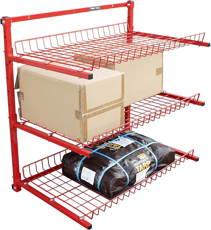 LAUCO Wall Mounted Storage Rack, 3-Level Metal Wall Shelving