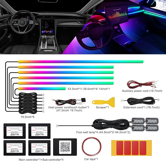Dreamcolor Acrylic Interior Car LED Strip Light