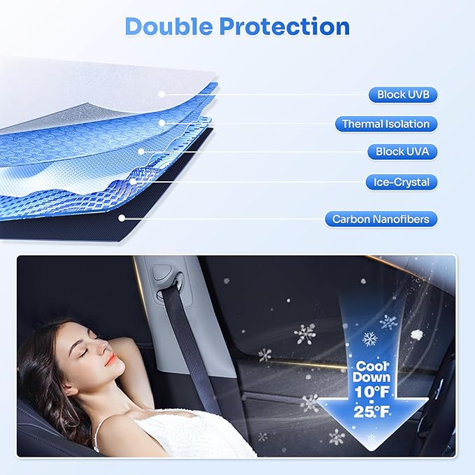 Sunshades for 2025 2026 Kia K4 Accessories Windshield Sun Shade Side Rear (7PCS)