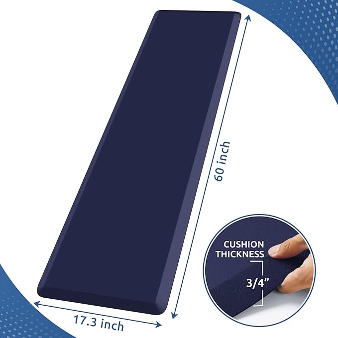 KitchenClouds Kitchen Mat Cushioned Anti Fatigue Kitchen Rug 0.8inch Waterproof