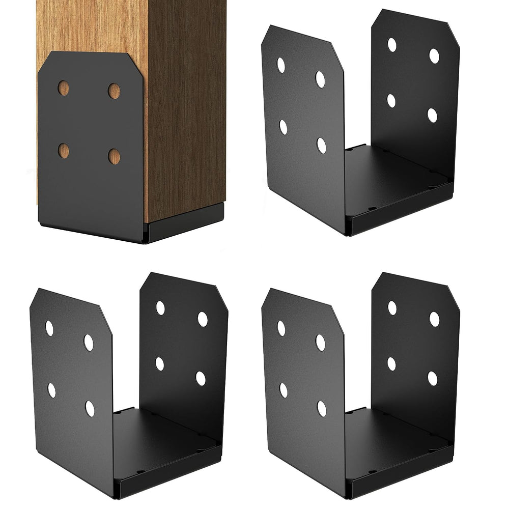 4PCS 8x8 Post Base Black Brackets for Pergola Gazebo Playset