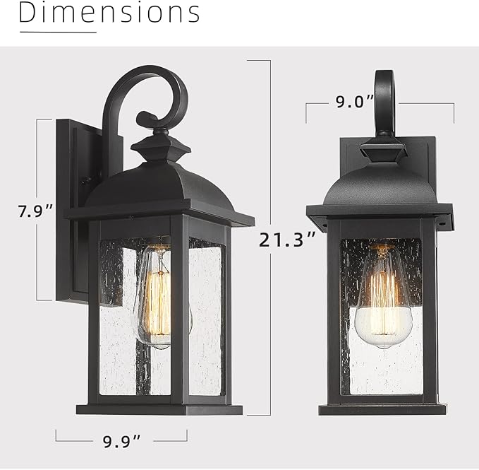 FEMILA 21" Outdoor Wall Light Fixture, 2 Pack Modern Outdoor Wall Sconce