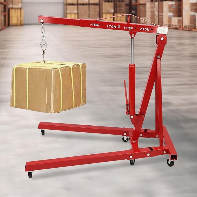 2 Ton Folding Engine Hoist Heavy Duty Carbon Steel Hydraulic Shop Engine Crane