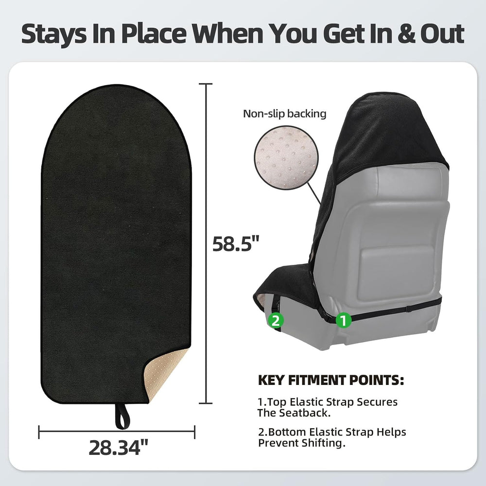 Leader Accessories Waterproof Towel Car Seat Cover, Front Bucket, Black