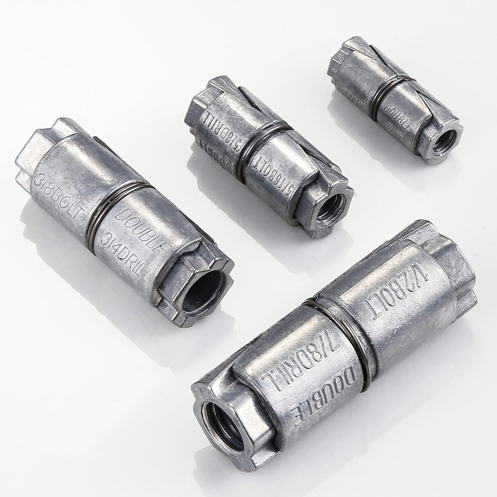 Wensilon (100 pcs) 1/2x2-1/2x7/8 Double Expansion Anchor, Zinc Plated Double ...
