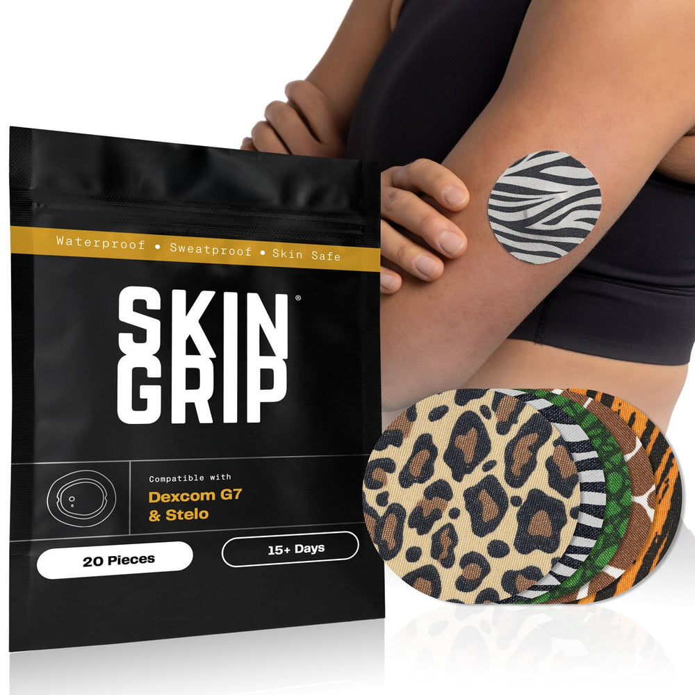 Skin Grip Adhesive Patches Compatible with Dexcom G7 & Stelo CGM Sensors
