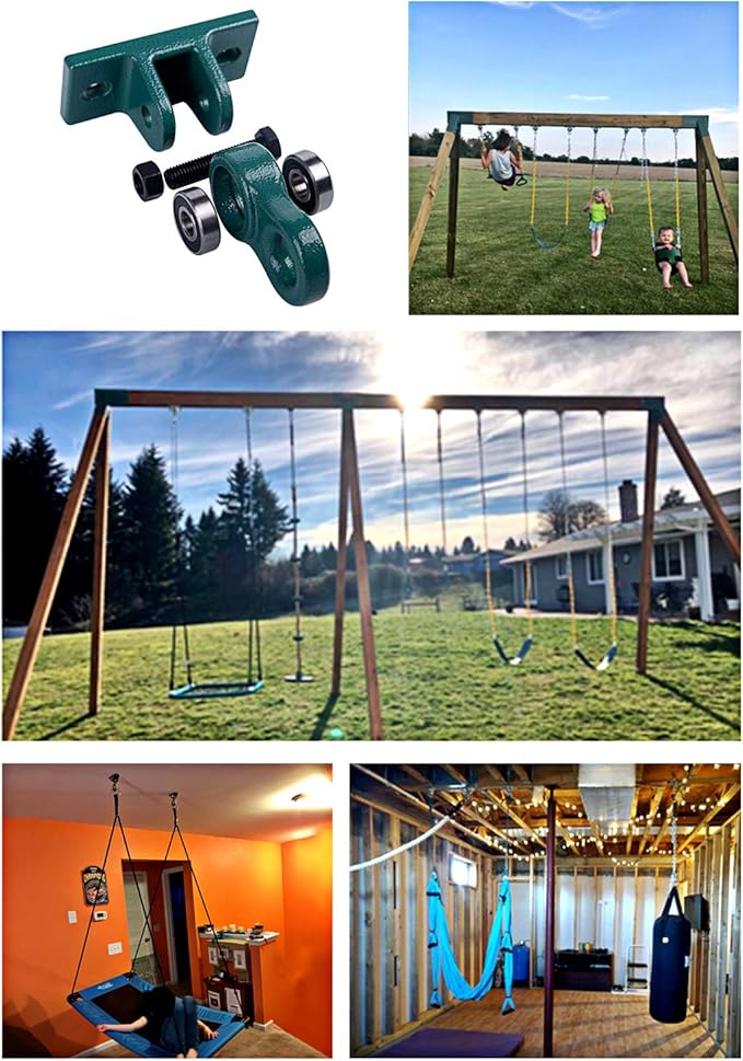 Heavy Duty White Metal Color Swing Hangers Screws Bolts Included Over 5000 lb...