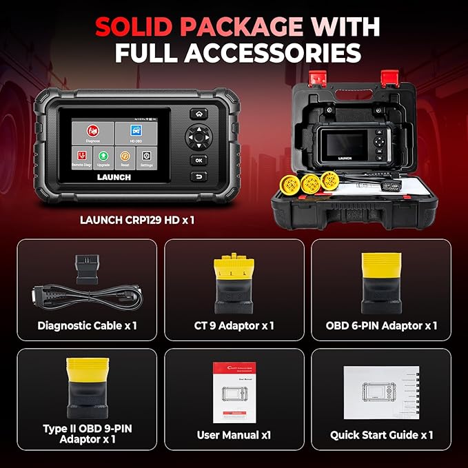 LAUNCH CRP129 HD Heavy Duty Truck Scanner, Full System Diesel Scanner