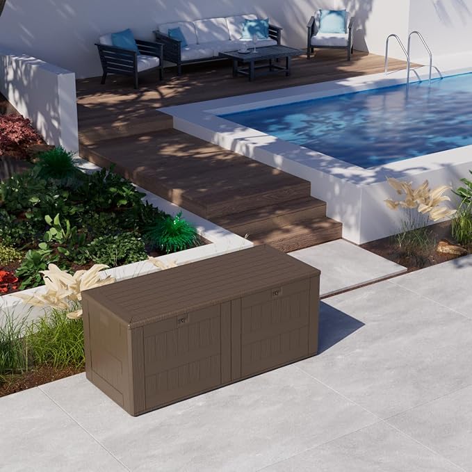 180 Pro Gallon Waterproof Outdoor Storage Bin Resin Deck Box