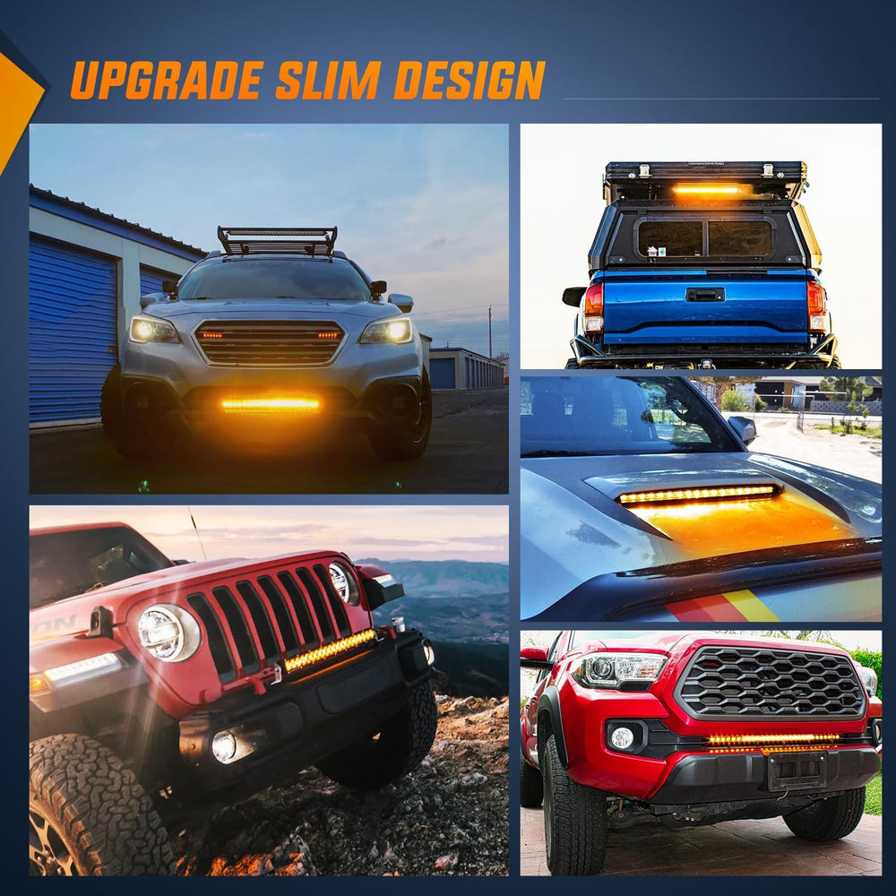 Nilight Led Light Bar Amber 21 Inch 100W Super Slim Spot Flood Combo Driving ...