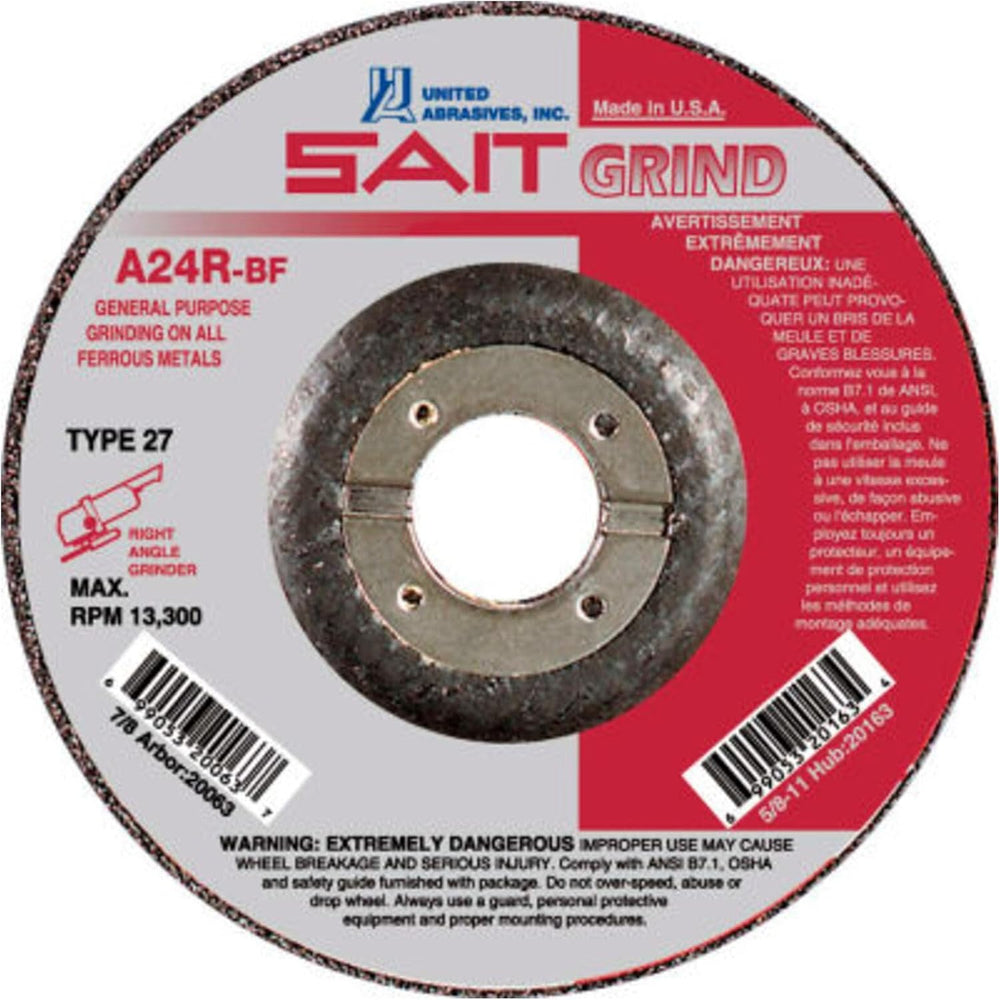 United Abrasives-SAIT20079 A24R General Purpose/Long Life Grinding Wheel (Typ...
