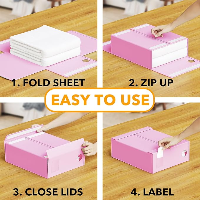 SpaceAid 9 Pack Bed Sheet Organizers and Storage, Foldable Sheet Organizer