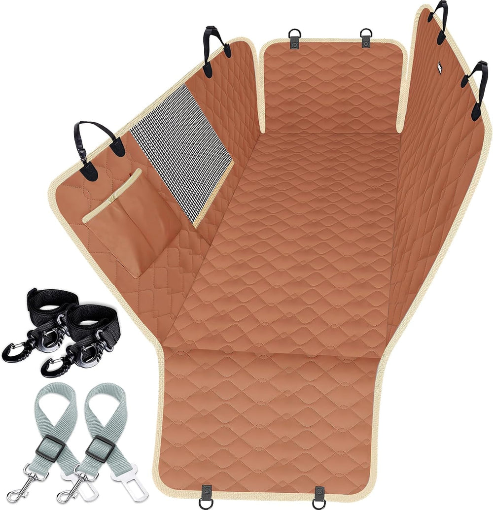Lassie Dog Car Seat Covers for Back Seat with 2 Seat Belts, Universal Fit