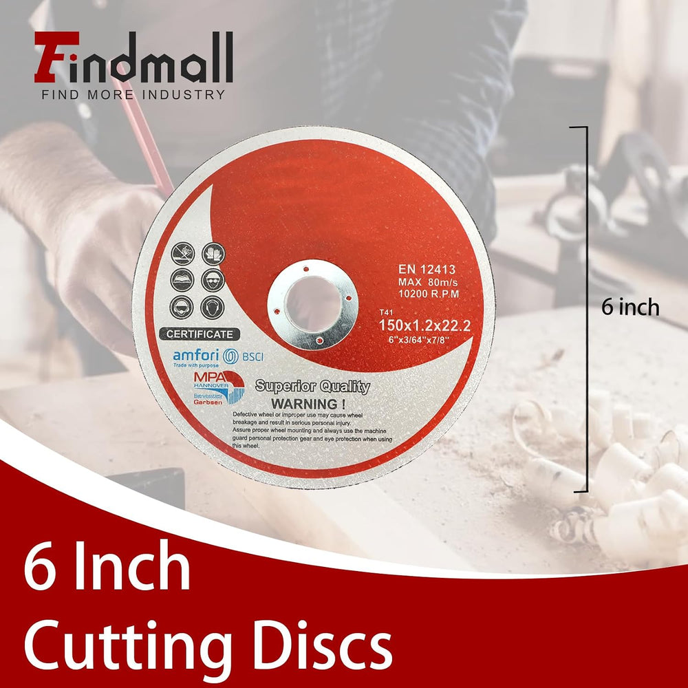 findmall 100 Pack 6" x.045 x7/8" Cut-Off Wheel - Metal and Stainles...