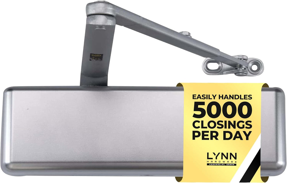 LYNN HARDWARE Extra Heavy Duty Commercial Door Closer, Closing Delay Timer