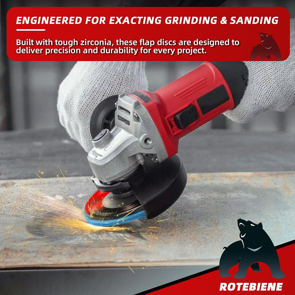 50 Pack Zirconia Flap Discs 4.5" x 7/8" T27 for 4 1/2 Inch Angle Gr...