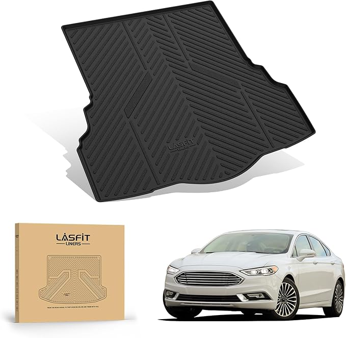 LASFIT Trunk Mat for Ford Fusion 2013-2020 All Weather TPE Mats Custom Fit