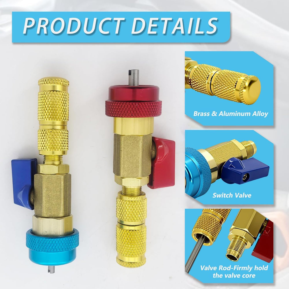 R134A R1234YF AC Valve Core Removal Tool Kit-Universal Remover/Installer for ...