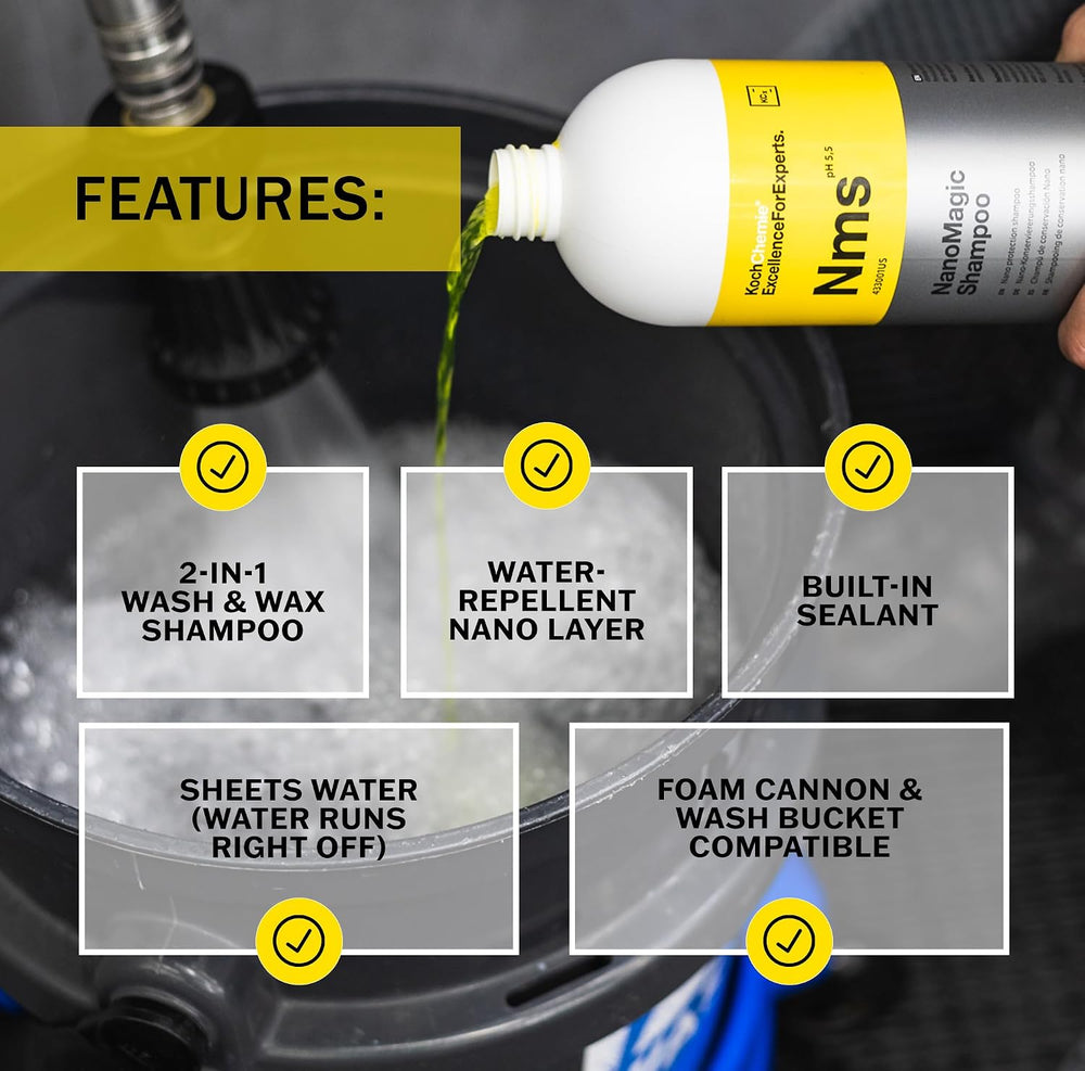 KOCHCHEMIE NanoMagic Shampoo - Auto Soap with Gloss Cleaning, Water-Repellent...