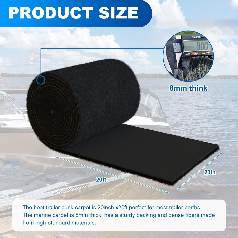 20inchx20FT- 25oz,Thicken Boat Trailer bunk Carpet, Marine Carpet Built for U...