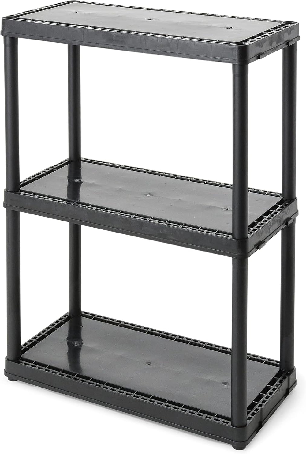 Gracious Living 33 Inch Heavy Duty 3-Shelf Light Duty Storage Shelf, Easy Ass...