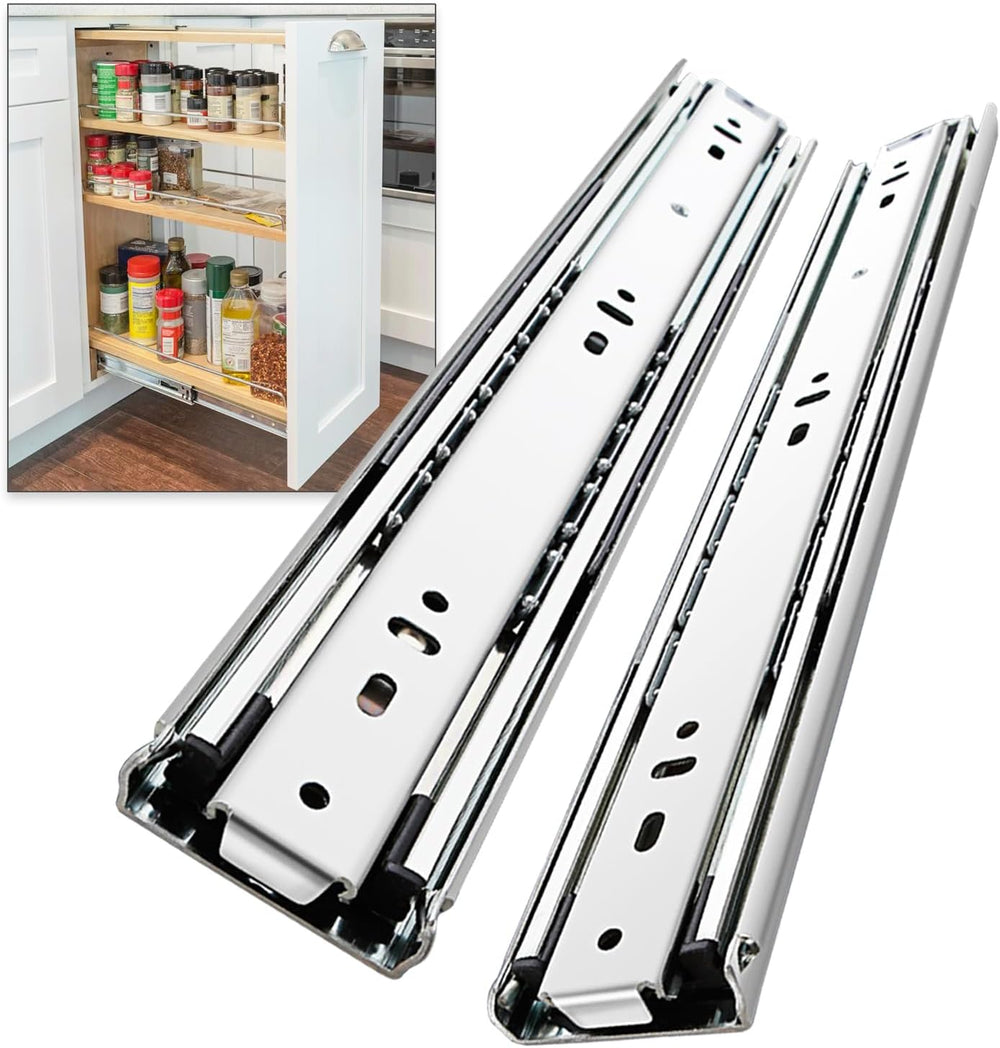 Heavy Duty Drawer Slides Full Extension Runners 150 lbs 12 14 16 18 20 22 24 ...