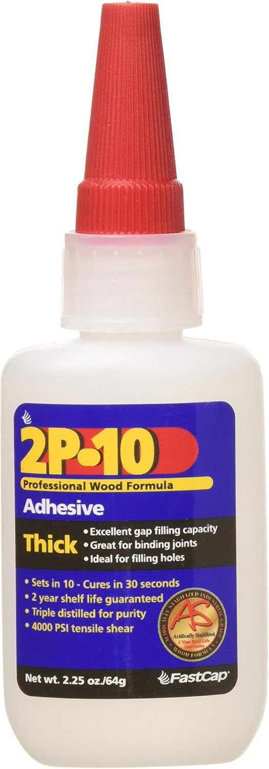 FastCap 2P-10 Super Glue Adhesive 2.25 Ounce Thick and 12 Ounce Activator Com...