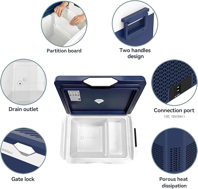 Car Refrigerator Portable 12V Fridge 32 Quart 12 Volt Freezer Compressor Cooler