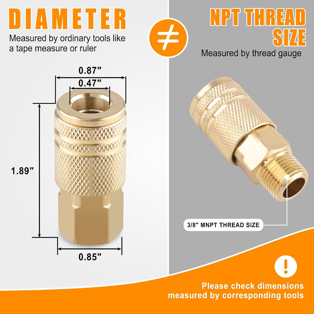 32 PCS Air Coupler & Plug Kit,1/4 Inch Body Size x 3/8 Inch Male