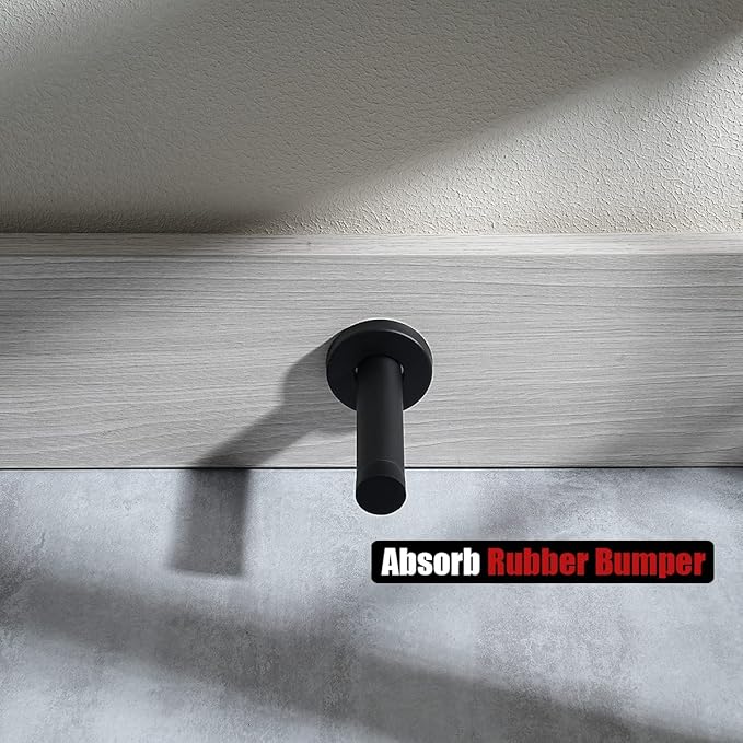 JQK Door Stopper Black, 304 Stainless Steel Thicken 1mm Sound Dampening Door ...