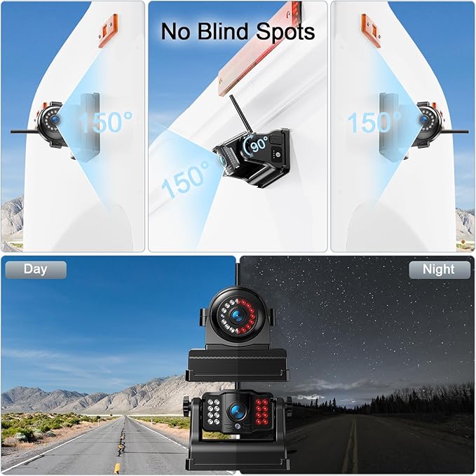 Fookoo 1080P 10" Magnetic Wireless Backup Camera 10" HD Split Scree...