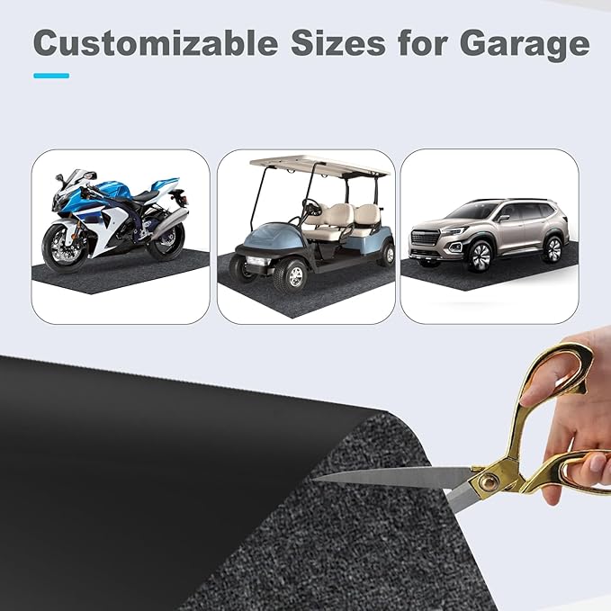 4.9 x 9.2 ft Garage Floor Mat for Under Car & Golf Cart, Oil Spill Mat to