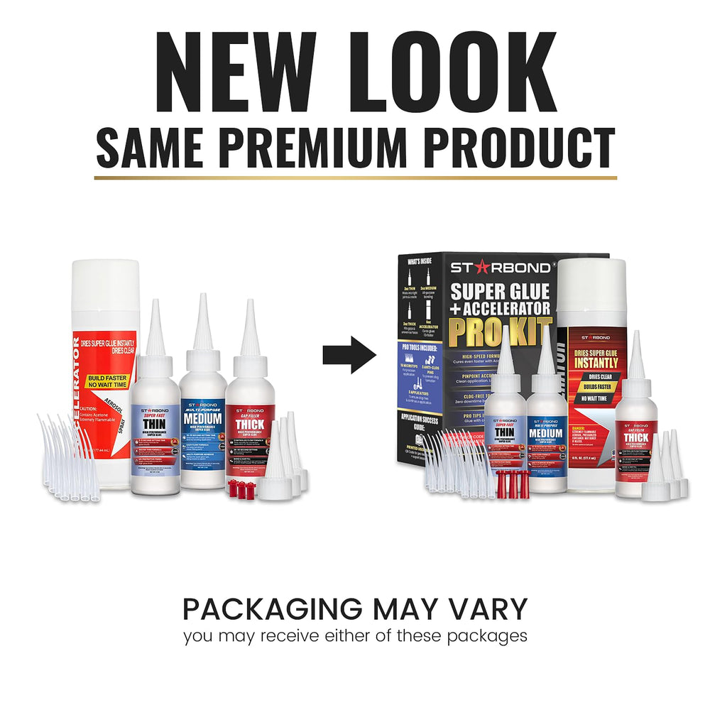 STARBOND CA Glue with Activator Kit – Thin, Medium & Thick 2 oz Bottles w...