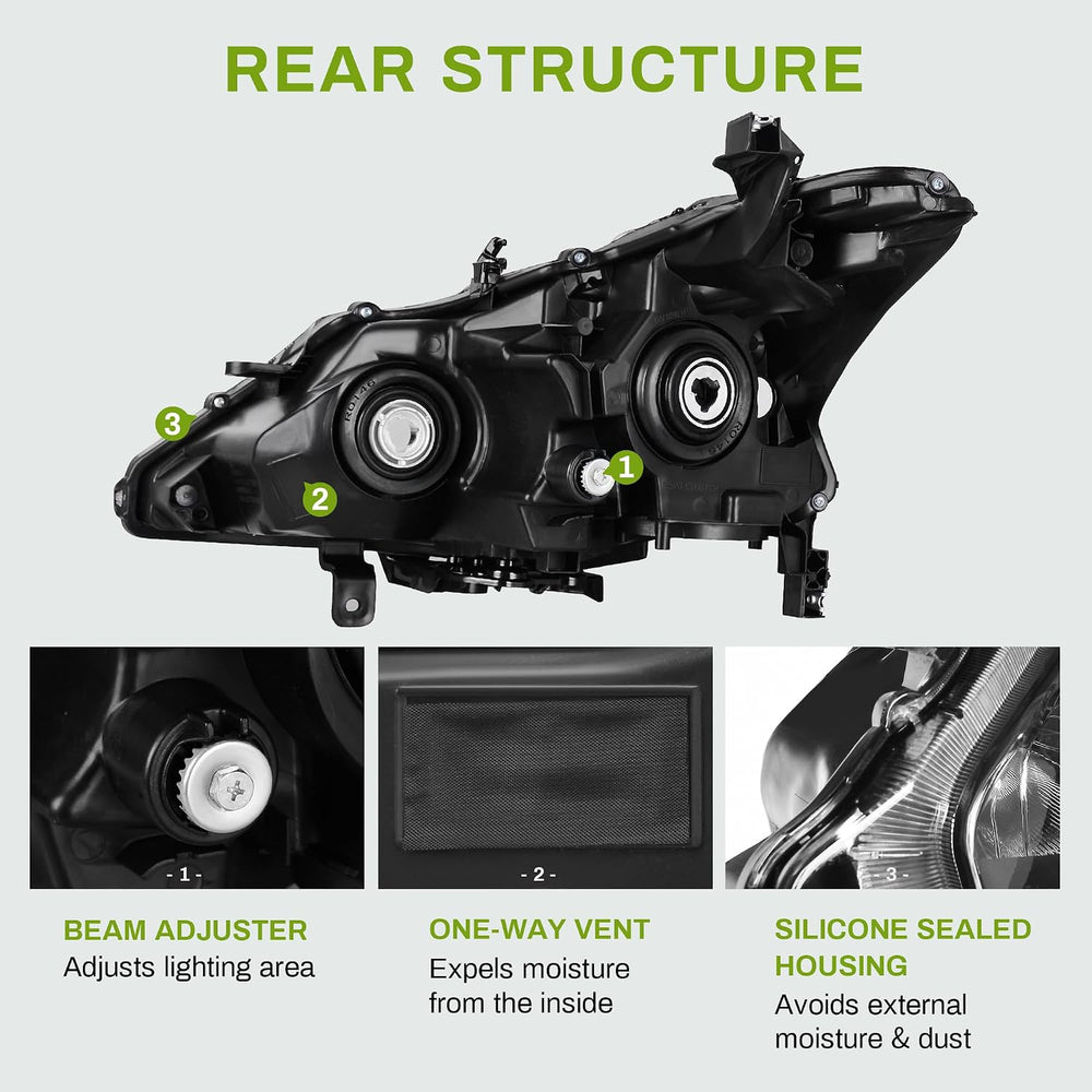AUTOSAVER88 Headlight Assembly Compatible with 2013 2014 2015 Altima 4-Door S...