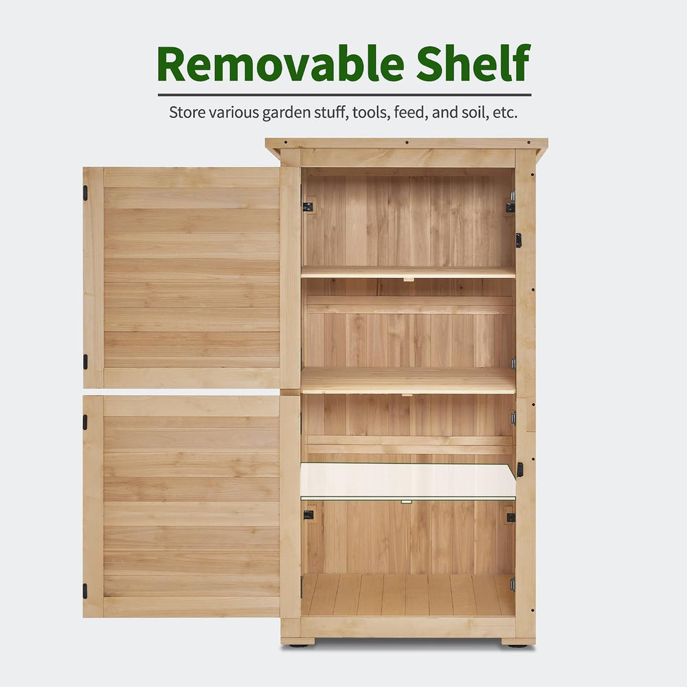 MCombo Outdoor Storage Cabinet, 30" Deep Wood Garden Shed Waterproof 0786