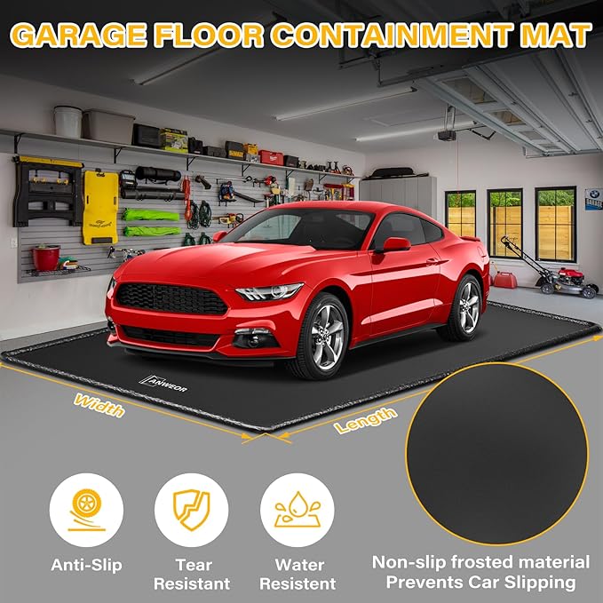 Garage Floor Mat 7'9" x 18' Upgraded Satin Finish Texture Non-Sl...