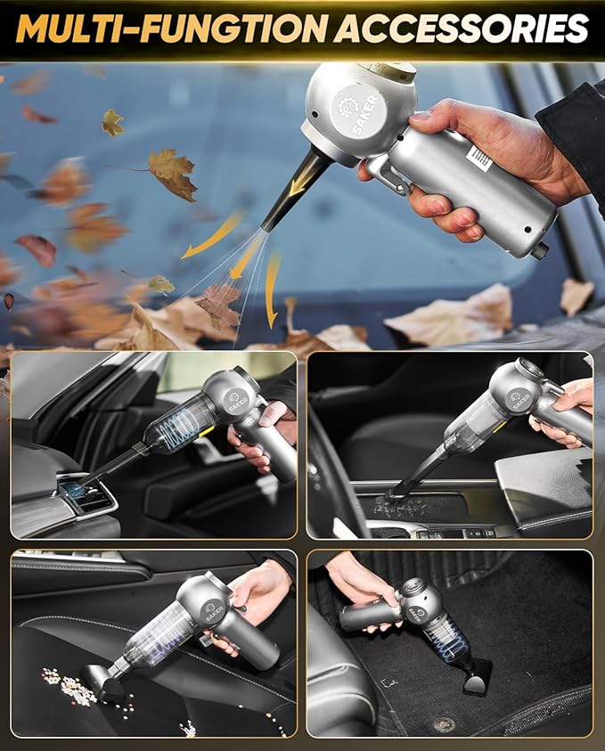 Saker Car Vacuum Portable 6-in-1 Handheld Cordless Vacuums, 20000PA Suction