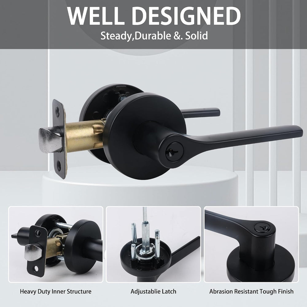 Entry Door Locksets with Deadbolt, Exterior Door Knob with Deadbolt Set, Keye...