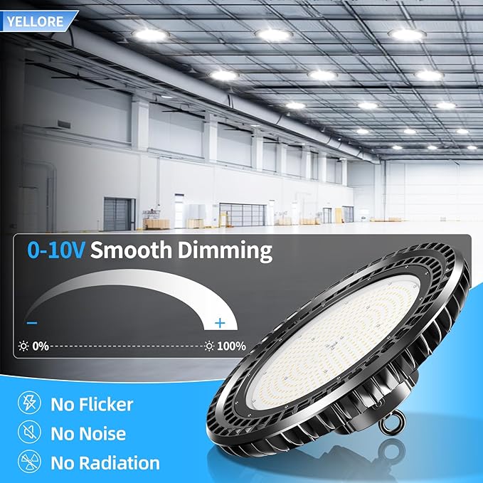 9 Pack 500W LED High Bay Light 72, 500LM DLC ETL Listed Industrial Grade UFO ...