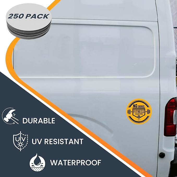 Magnet Me Up Customizable 30 Mil Round Magnet- 6”, 250 PK Weatherproof Car