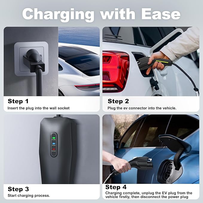 Level 1&2 EV Charger, Electric Vehicle Portable Charger