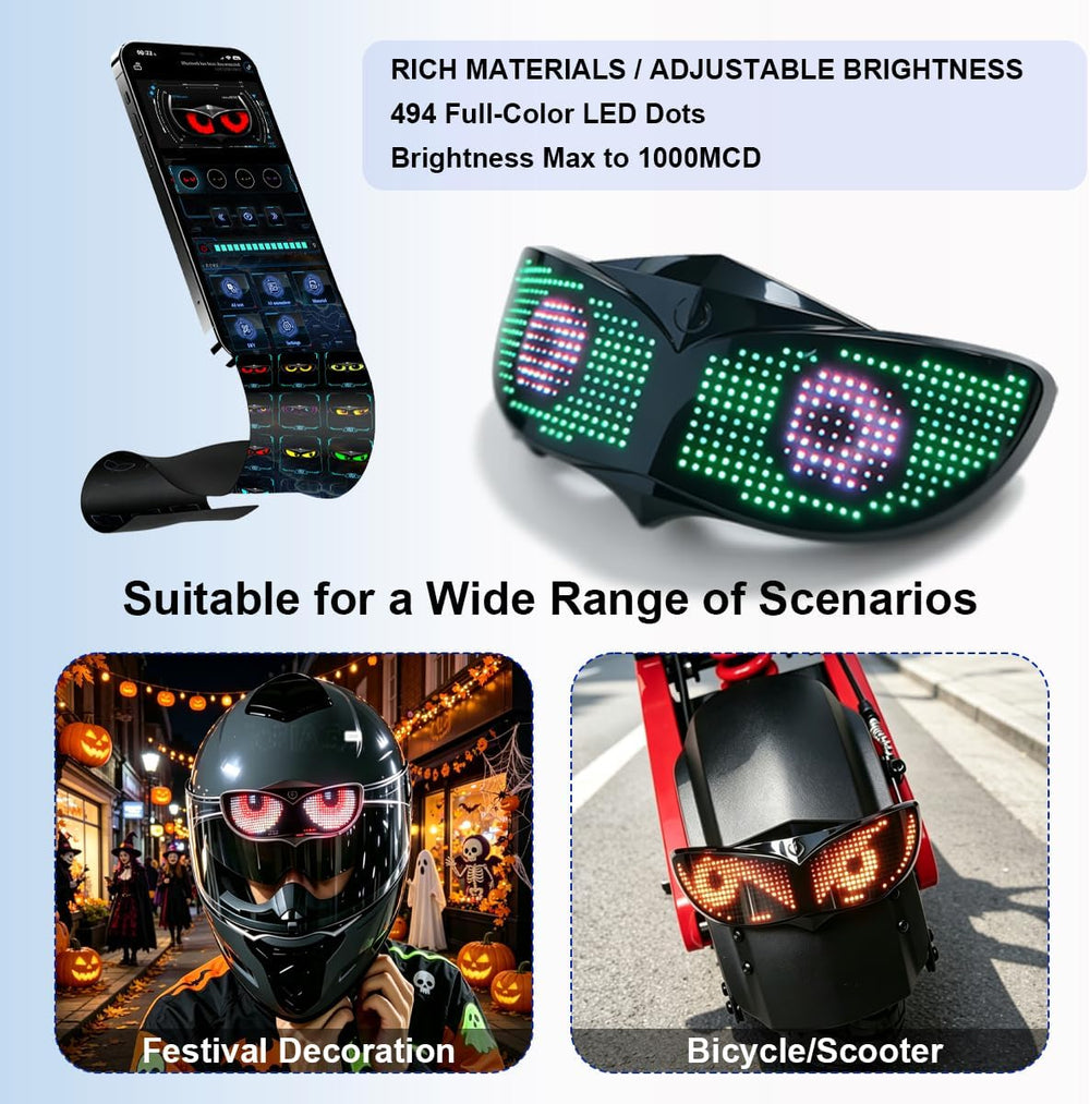 Crelander LED Helmet Light, App Controlled Smart Motorcycle Helmet Light, Wat...